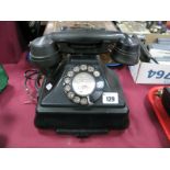 A 1940's GPO /232 CB FWR 61/2 Black Bakelite Telephone, with slide tray.