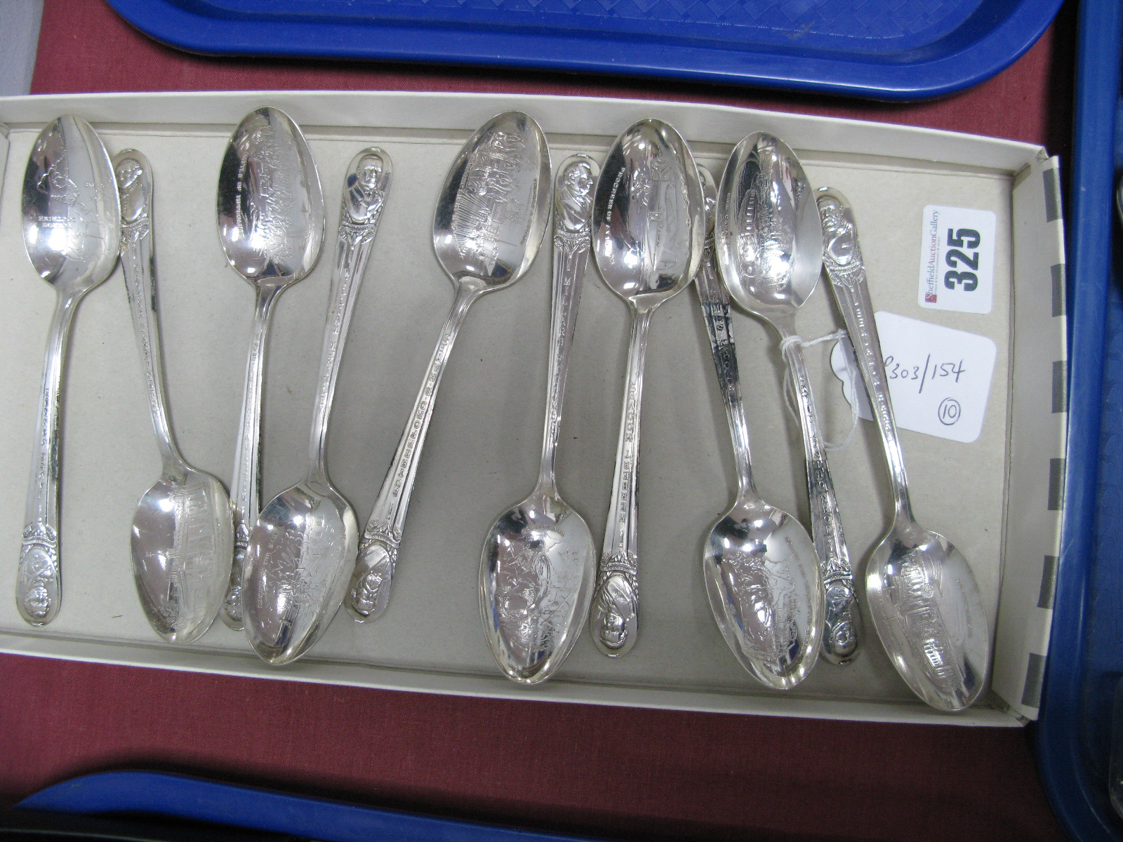 A Set of Ten American Collectors Spoons, including "Millard Fillmore", "Rutherford B.Hayes", "George