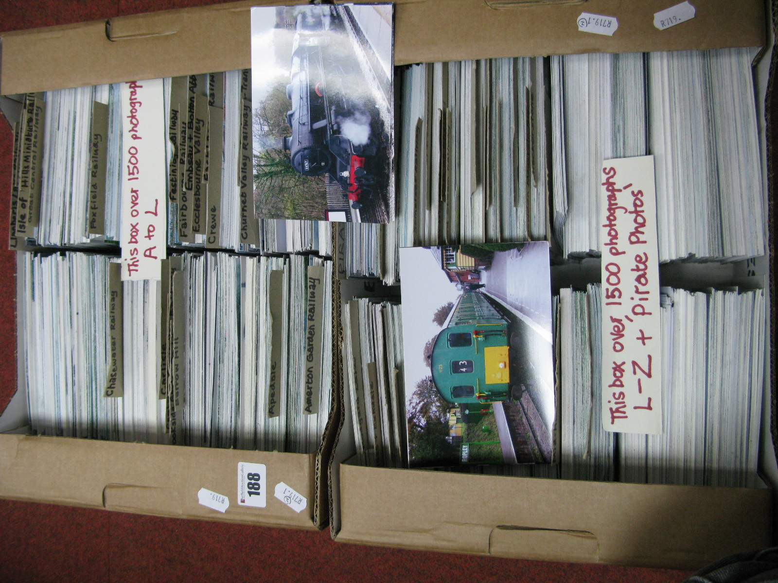 Approximately 3000 Reproduction Photographic Prints of Preserved Railway Interest:- Two Boxes