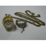 Sorna; A Novelty Bottle Shape Watch Pendant, on belcher link chain; together with a decorative