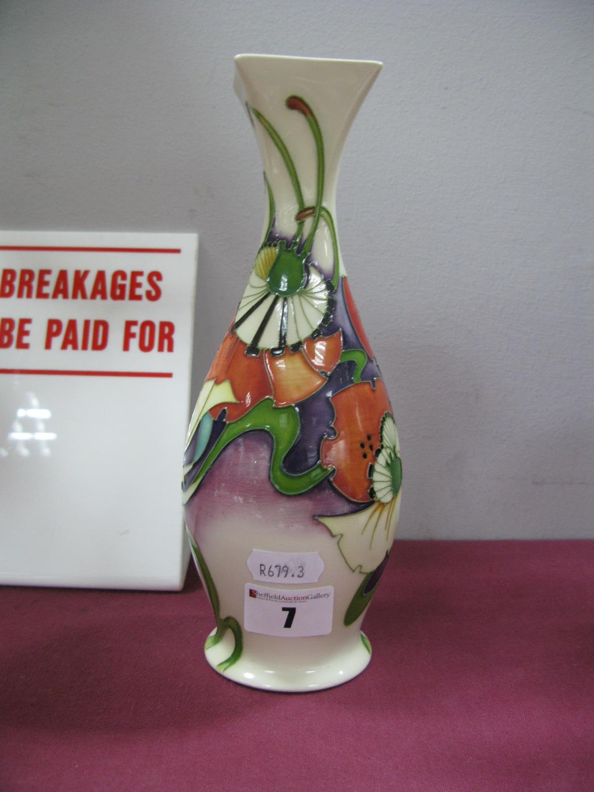 A Moorcroft 'Demeter' Pattern Vase, of slender baluster form, by Emma Bossons, base monogrammed 'M.
