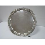 A Hallmarked Silver Waiter, of shaped circular form, Messrs Hutton, Sheffield 1914, 20.5cm