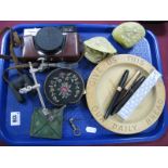 Watermans Pen with 14K Nib, Parker, Sheaffer and other, Fujica 35 camera, purse, magnifier, etc:-