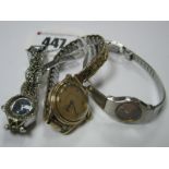 A Vintage "Longines" Ladies Wristwatch, to later expanding bracelet, a Pulsar ladies wristwatch, a