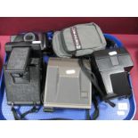 Three Polaroid Cameras, including SX7C- Land camera polasonic autofocus model 2, plus a Nikon TW