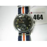 GALA Bruchsicher Military Style Gent's Wristwatch, the signed black dial with Arabic numerals and