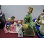 Royal Doulton Figures 'Bedtime Story HN 2059, Grace HN 2318. (2)