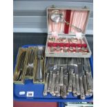 Kings Pattern Knives, perfect Staybrite, Firth Stainless forks, spoons, together with a cased set of