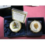 A Royal Worcester 'Golden Jubilee 2002' Coronation Round Box, with certificate and a Royal Worcester
