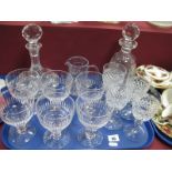 A Set of Six Stuart Wine Glasses, decanters, four Webb wine glasses:- One Tray