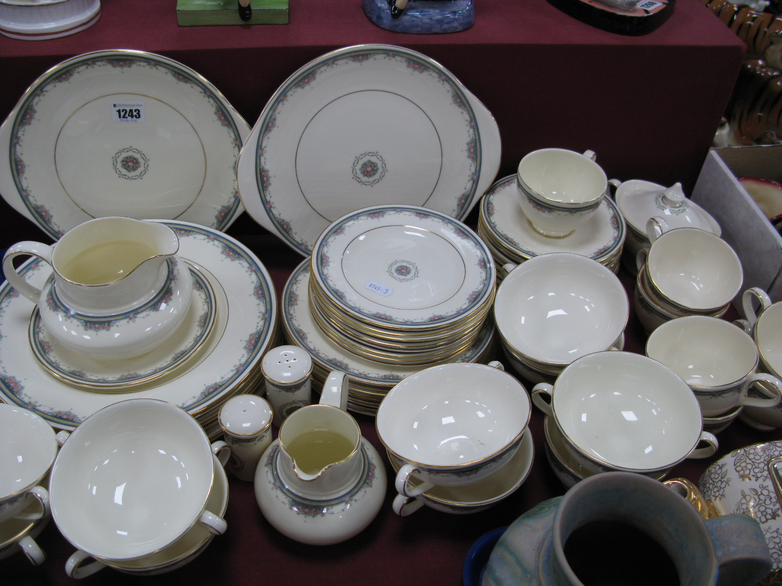 Royal Doulton 'Albany' Dinner Service, comprising:- eight each dinner plates, side plates, tea