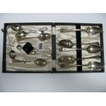 Hallmarked Silver Bright Cut Teaspoons, hallmarked silver coffee spoons, golfing teaspoon, etc.