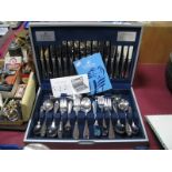 A Modern Viners Eight Setting Stainless Steel Canteen of Cutlery, in original case.