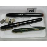 Waterman's 513 Pen, with 14ct nib; "Dinkie" 550 Conway Stewart pen; a pair of gent's engine turned