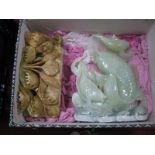 Chinese Jadeite Fish Group, on stand, 29.5cm high, boxed.