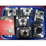 Six Kodak Retinette 35mm Film Cameras, including models 1A, IIB, IB; together with the Focal Press