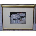 Peter Brookes (B1943) 'White Wash', mixed media. signed and dated '09, details verso 22 x 28cm.