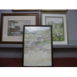 Nicola Turner ''Clovelly Harbour'' Watercolour, 55,5 x 37.5 cm, signed lower right, M.R. Hambley, '