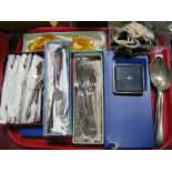 Rodgers, Oneida and other cased cutlery, travel compact, costume jewellery, watches.