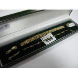 A Modern 9ct Gold Three Row Rope Twist Bracelet, a 9ct gold flat link bracelet, of twist design,