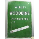 A Vintage Wills Woodbine Cigarettes Enamel Sign, 91.5 x 61cm.