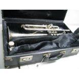 King Silver Flair Trumpet, numbered 41 392155, with fittings in case.