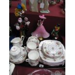 Royal Albert 'Petit Point' Tea Ware, of twenty five pieces, two Murano style glass clowns, and