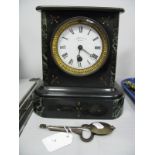 A Late XIX Century Marble and Slate Case Mantle Clock, for E.Johnson & Son, Derby, having black