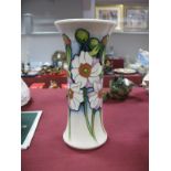 A Moorcroft Pottery Vase, painted in the Hilliers Garden Anemone Wild Swan design by Rachel