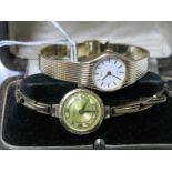 Medana; A Vintage Ladies Wristwatch, the signed Art Deco style with numerals, within textured