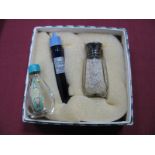 Silver and Enamel Topped Smelling Salts Bottle, Bourjois Tosca scent bottles.