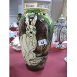 A Moorcroft Vase, painted in 'The General' (Watership Down) pattern, signed by designers Emma