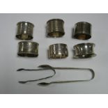 Assorted Hallmarked Silver Napkin Rings, (various makers and dates); together with two pairs of