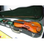 Skylark Brand Violin with Bow in Case.