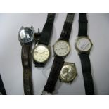 Everite King Gent's Vintage Wristwatch Head, (no strap) stamped "375"; together with four further