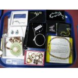 A Collection of Assorted Costume Jewellery, including a butterfly brooch, a modern sliding charms