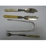 Two Highly Decorative Hallmarked Silver Bladed Butter Knives, (damages), a hallmarked silver and