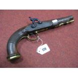 Replica Flintlock Pistol, with brass mounts, 31cm long.