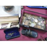 Shaffer Pen, having 14K Nib, cased spectacles, coinage, bracelet.