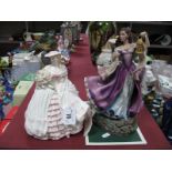 Coalport China Figurine 'Rose' limited edition 12.500, Franklin Mint 'Catherine'.