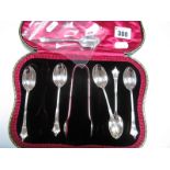 A Matched Set of Six Albany Pattern Teaspoon's, five Robert Stebbings, London 1903 and one plated