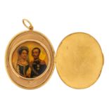 A GOLD LOCKET WITH MINIATURE PORTRAITS OF ALEXANDER II AND MARIA ALEKSANDROVNA SAMUEL ARNDT, 19TH C