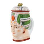 A RUSSIAN PORCELAIN FIGURAL MUG IN THE FORM OF AN OTTOMAN TURK WOMANÕS HEAD, POPOV PORCELAIN FACTORY