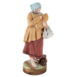 A RUSSIAN PORCELAIN FIGURE OF A WOMAN WITH A CHILD, GARDNER PORCELAIN FACTORY, MOSCOW, 19TH CENTURY