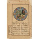 A PERSIAN ILLUMINATED PAGE DEPICTING THE MEHREGAN