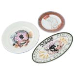 A SET OF THREE COMMEMORATIVE SOVIET PLATES, 1930S