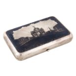 A RUSSIAN SILVER NIELLO CIGAR CASE, MOSCOW, 1859