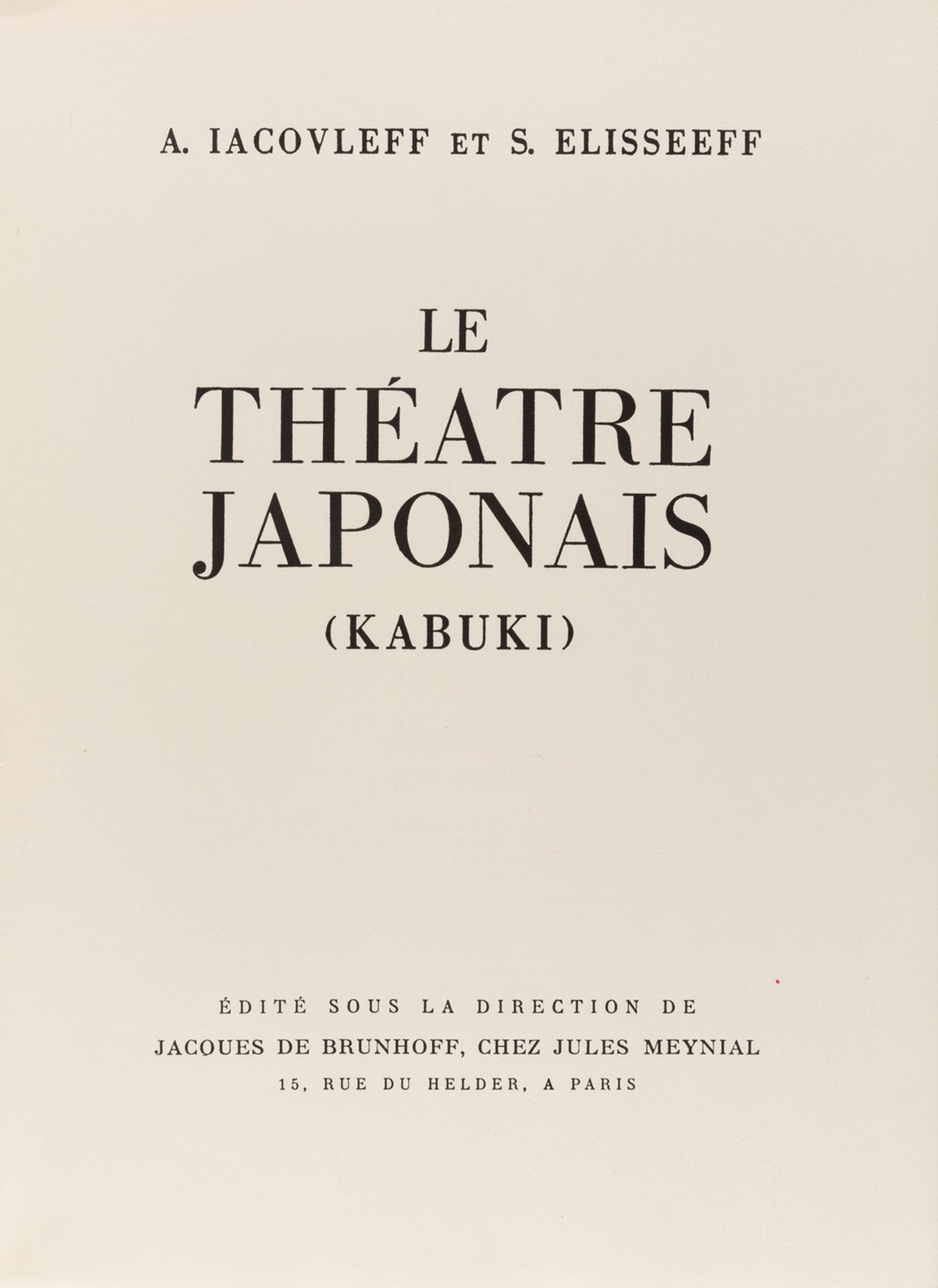 YAKOVLEV, ELISEEV, LE THEATRE JAPONAIS (KABUKI), 1933 - Bild 3 aus 8