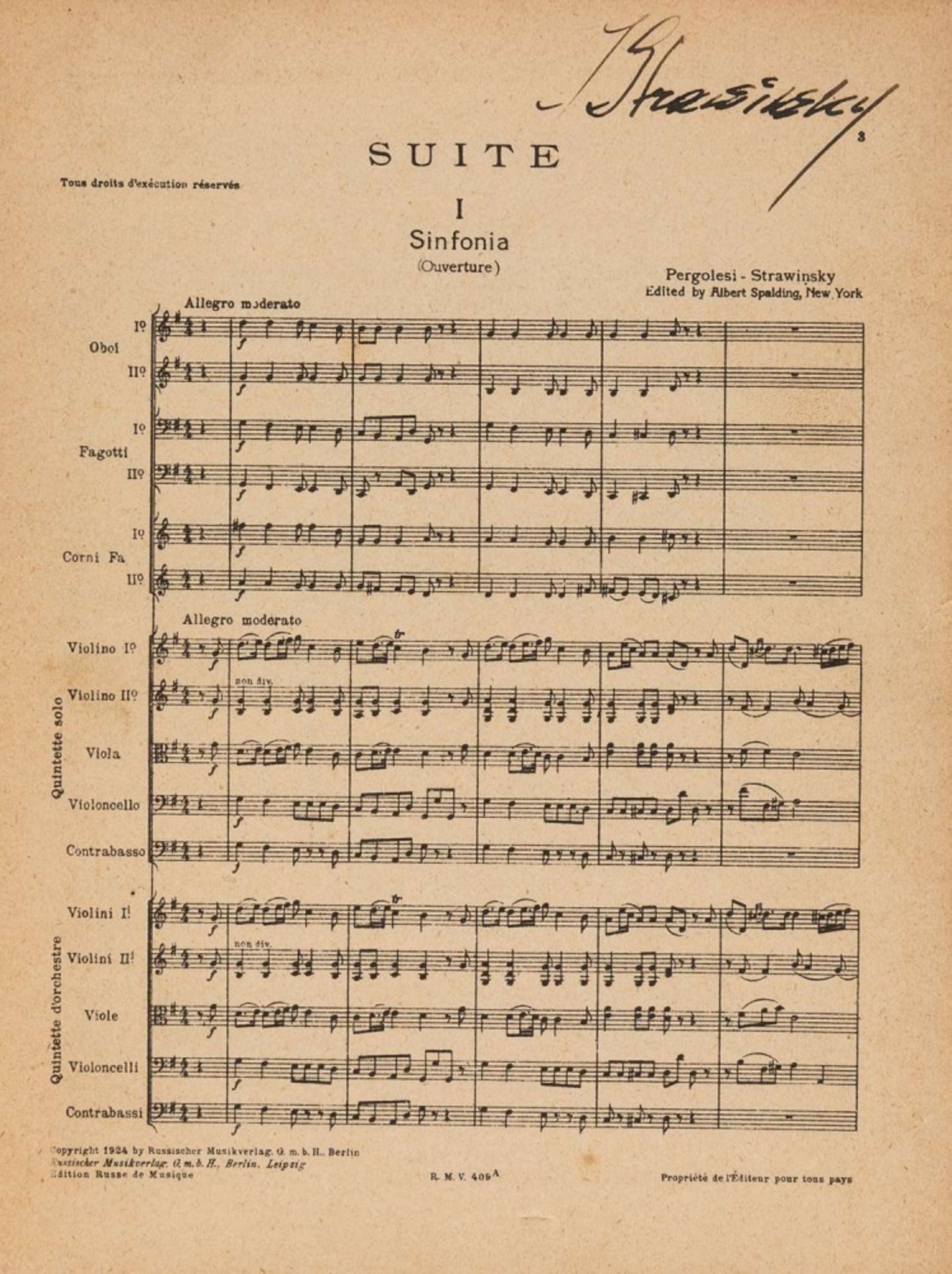 IGOR STRAVINSKY, AUTOGRAPH COPY OF SUITE DE PULCHINELLA, 1924 - Bild 8 aus 8