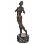 A BRONZE FIGURE BY LENRUE (FRENCH 20TH CENTURY)